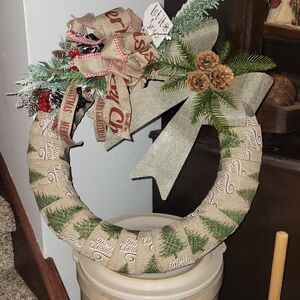 BRAND NEW Handmade 18" Merry Christmas Holiday Wreath